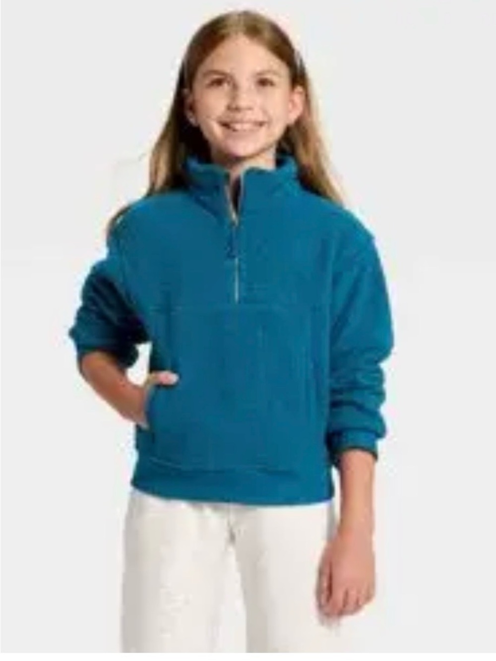 Cat & Jack Teal Quarter-Zip Pullover Hoodie